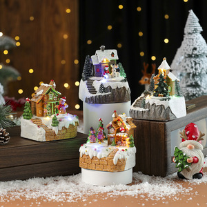 Nouvelles décorations de Noël transfrontalières, maison lumineuse musicale électrique, guirlandes lumineuses LED, maison de neige, ornements de Noël - Product Image 5