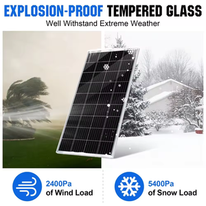 Panneau solaire à double verre monocristallin 100W 12V panneau solaire bifacial 120w 160w 220w 280w pour système solaire domestique - Product Image 3