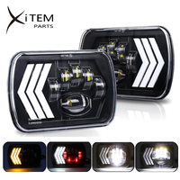 Faros Delanteros LED de 7 Pulgadas, Faros Rectangulares de 5x7 con Luz Alta/Baja para Coche, Motocicleta, Camión Todoterreno, Luz de Freno y Señal de Giro
