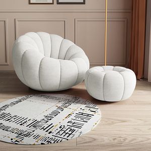 Juego de Sillas Pumpkin, Color Rosa Suave, Muebles de Salón de Felpa, Asiento Cómodo para Adultos, Niños y Ancianos, No Plegable - Product Image 3