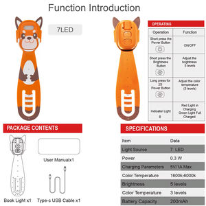 Lámpara de Lectura LED Recargable y Portátil con Clip, Protección para los Ojos, Mini Lámpara de Escritorio, Marcador de Libros, Luz de Estudio para Niños - Product Image 4