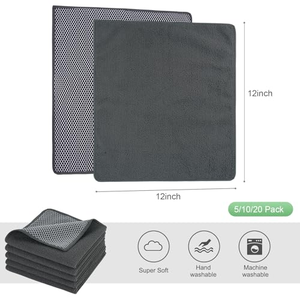 2026 Chiffon de nettoyage de cuisine en microfibre double face, séchage rapide, pour vaisselle, élimine l'huile et la graisse, chiffon à vaisselle en fil métallique - Product Image 2