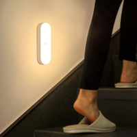 Veilleuse à capteur d'induction intelligent, détection automatique du corps, sans fil, à intensité variable, rechargeable par USB, lumière de bar pour couloir, escalier