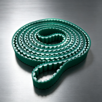 Courroie de distribution en PU à extrémités ouvertes verte T10, courroie synchrone en polyuréthane soudable avec cordon en acier, longueur sur mesure, dentée industrielle