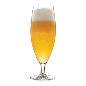 Jinbaijia Transparent Crystal Craft Customized Stemmed Large Fluted Beer Glass