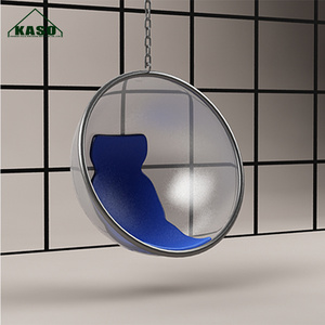 Ghế đu quay ngoài trời hiện đại bằng kính acrylic trong suốt, chất liệu sợi thủy tinh, kiểu dáng bong bóng, có chức năng xoay, chân đế bằng kim loại - Product Image 3