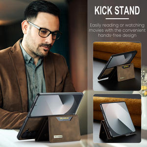 Custodia per telefono con porta carte magnetico compatibile con M2 per <span class=keywords><strong>Z</strong></span> Fold7/<span class=keywords><strong>Z</strong></span> Fold6, fatta a mano, con forte attrazione magnetica e porta carte separabile - Product Image 3