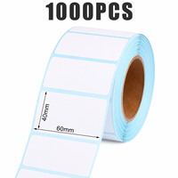 Étiquettes autocollantes thermiques personnalisées APZ résistantes aux UV, écologiques, imperméables, anti-rayures, rouleaux de 60x40mm, étiquettes vierges pour expédition