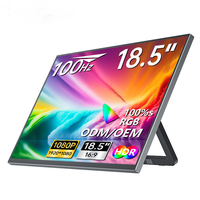 Monitor Portátil de 18.5 Pulgadas, 100Hz, IPS 1080p, USB C HD, Disponible en EE. UU. y la UE, Pantalla Secundaria para Juegos, para Laptop, PC, PS5, Xbox, MacBook, OEM, ODM