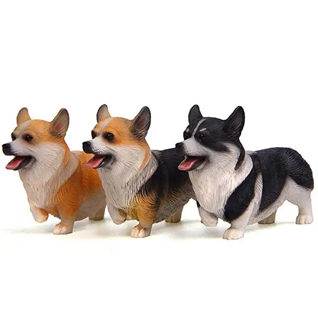 Nette Corgi Hunde figuren, 3 Stück kleine schöne Harz Corgi Welpen spielzeug Modell Miniatur figuren für Home Office Schreibtisch Auto Dekoration