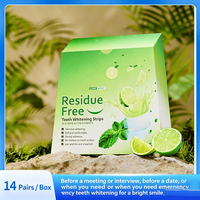 Bandes blanchissantes pour les dents au gel doux infusé à la menthe et au citron vert, sans résidus, pour l'entretien quotidien de la beauté buccale personnelle à domicile