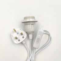 Prise UK 301, interrupteur variateur E27, support de lampe à filetage partiel, câble à anneau unique, cordon de câblage gainé de haute qualité et sécurisé 110V-250V, garantie 2 ans