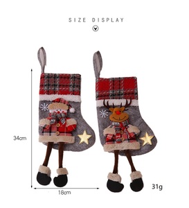 Unique Design 3D Linen <b>Socks</b> <b>Gift</b> Bag with Long Legs Christmas Stockings Pendant Doll - Product Image 6