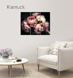 Quadro <span class=keywords><strong>Moderno</strong></span> <span class=keywords><strong>Classico</strong></span> a 3 Pannelli con Fiori ad Acquerello, Cornice Inclusa, Colori Vivaci, Resistente all'Acqua e allo Sbiadimento - Product Image 4