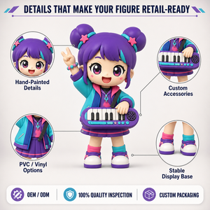 ฟิกเกอร์อนิเมะสาวนักดนตรีแบบคีย์ทาร์ ของแท้จากโรงงาน รับผลิตแบบ OEM ODM ของเล่นสะสมงานศิลปะ PVC โมเดลวงดนตรี ขนาด 1/6 ใหม่ - Product Image 2