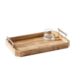 Plateau décoratif à poignées en bois et en métal, pour bricolage - Product Image 1
