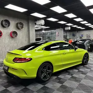 Vente en gros d'autocollants brillants en cristal St Paul jaune PET couleur PVC vinyle film autocollant pour voiture