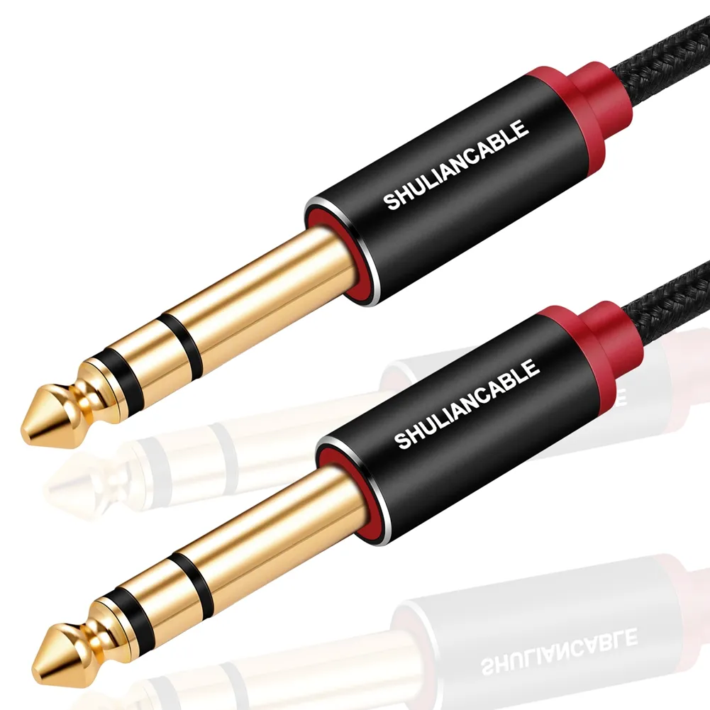 1/4 Inch Guitar Instrument Cable , 6.35mm TRS to 6.35mm TRS Stereo Audio Cable Male to Male for Electric Guitar, bass Guitar