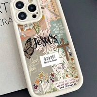 Coque de téléphone portable antichoc en TPU avec motif papillon marguerite et protection d'objectif pour iPhone XR XS 11 12 13 14 15 16 17 18 Pro Max