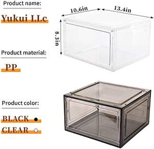 Caja de Zapatos Magnética Personalizada con Apertura Lateral, Control de Sonido, Apilable, con Luces LED y Función de Esterilización, Caja de Zapatos de Plástico con Luces LED - Product Image 2