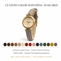 Montre ronde pour femme, cadran noir, lunette sertie de diamants, bracelet en cuir bleu, montre-bracelet analogique à quartz, boîtier en acier inoxydable, cadran MOP