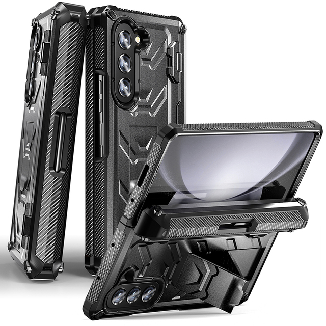 Built in Screen Protector case for Samsung Galaxy Z Fold 5 7.6 Inch SM-F946U with Fold Stand on Back