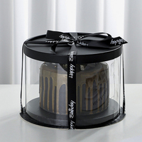 Boîte à gâteaux de qualité alimentaire Blister en plastique PET transparent Couvercle en forme de dôme à clapet Plateaux à gâteaux ronds en plastique pour traiteur