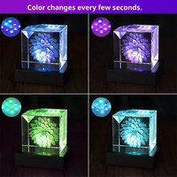 Ornements en cristal transparents Base de lumière multimode RVB de conception personnalisée écologique de Noël