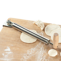 Rouleau à pâtisserie simple et presse-pâte, outil de cuisine domestique ergonomique, rouleau à pâtisserie Diri en acier inoxydable
