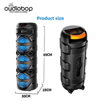 Altavoz Acoustic King Advanced Tech BT 5.0 Triple de 8 Pulgadas con Luz Ambiental RGB y Conexión TWS para Fiestas al Aire Libre en el Patio Trasero