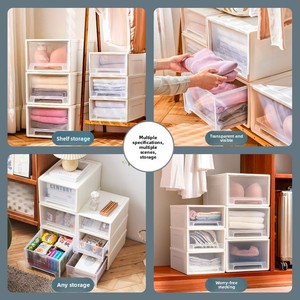 Cajas de almacenamiento de ropa para el hogar de PP transparentes modernas al por mayor armarios de almacenamiento tipo cajón engrosados rectangulares convenientemente - Product Image 2