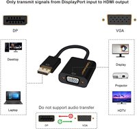 Câble adaptateur convertisseur VGA mâle vers HDMI femelle avec sortie audio 1080P, adaptateur VGA HDMI pour PC portable