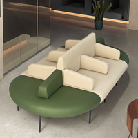 Canapé d'angle haut de gamme deux places, nouveau design italien minimaliste, en similicuir capitonné, inclinable, écologique, octogonal, pour salon