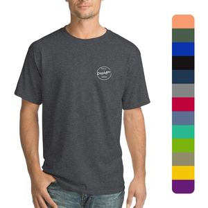 Venta al por mayor de poliéster personalizado de secado rápido de color sólido de cuello redondo de ajuste regular de entrenamiento de alta elasticidad de los hombres camisetas lisas - Product Image 1