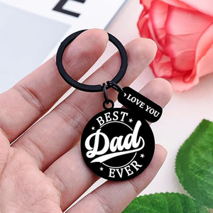 Llavero Personalizado de Acero Inoxidable Negro al por Mayor, el Mejor <span class=keywords><strong>Papá</strong></span> del Mundo, Llavero Personalizado para el Día del Padre, Regalo de Cumpleaños para <span class=keywords><strong>Papá</strong></span> - Product Image 2