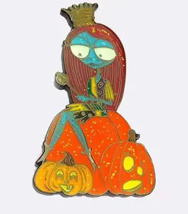 Insigne personnalisé d'Halloween en gros Épinglette princesse paon Épingle en émail personnalisée en métal doux et dur