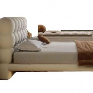 Frenchcream-style Double Princess <b>Bed</b> Bubble Floating Soft-<b>padded</b> Puff Pastry Lamb Fleece Fabric Up-holstered <b>Bed</b> Popular - Product Image 1