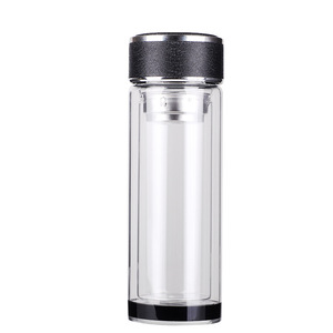 Vaso de Vidrio de Doble Pared, de Borosilicato, Redondo, de Color Sólido, con Tapa, Logotipo Personalizable, para Hombres, para Beber Té - Product Image 2