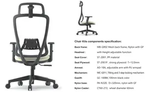 Kit giratorio Clase 3 Silla de malla de elevación de gas Base Silla de oficina Componente parte silla de oficina ergonmica Chesterfield Kit de silla de oficina