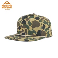 Penjualan Laris Pabrik Asli Topi Tali Snapback Katun 5 Panel Topi Tagihan Datar Camo Kosong dengan Tali