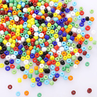 Manik-manik Kaca Opaque Grosir 2/3/4mm, Manik-manik Tahan Luntur, Tidak Luntur, untuk Pembuatan Perhiasan DIY, Gelang, Kalung, Sulaman