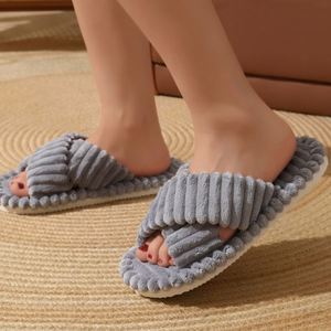 Pantofole da donna in peluche cotone a croce pantofole da donna - Product Image 6