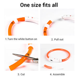 <span class=keywords><strong>Led</strong></span> 빛나는 개 목걸이 방수 USB 충전식 광섬유 여러 가지 빛깔의 야광 인쇄 PVC 애완 동물 야간 안전 - Product Image 6