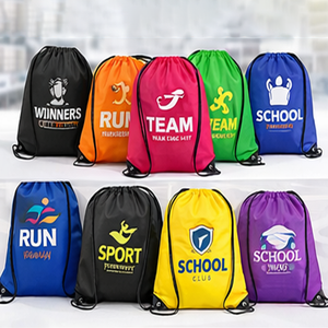 Sac à poussière en coton écologique à grande capacité avec logo imprimé, taille et couleurs personnalisées, recyclable, avec cordon de serrage - Product Image 1