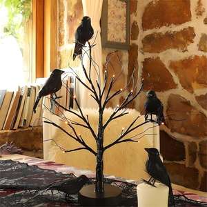 Cadılar bayramı kuşlar, siyah tüylü kargalar, gerçekçi görünümlü cadılar bayramı dekorasyon tüy karga cadılar bayramı sahne Crow karga Spooky - Product Image 1