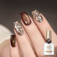 BORN PRETTY 10ml Vernis Gel Oeil de Chat Marron Doré Scintillant Magnétique Saison Automne-Hiver Sans HEMA ni TPO pour Salon et Vente en Gros