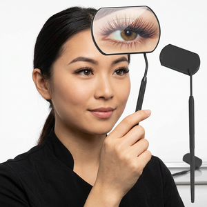 Professional Handheld Eyelash Extension Mirror <b>Magnifying</b> 3X <b>Lighted</b> Pocket Stainless Steel Frame Chrome Finish Personalized - Product Image 4