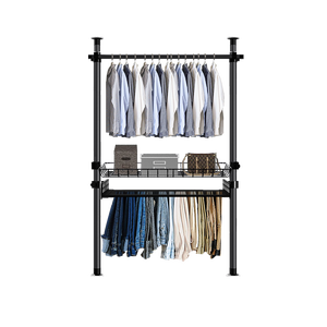 Armario de Almacenamiento Metálico Simple y Económico, Perchero Telescópico, Diseño de Armario de Tela, Dormitorio, Portátil, Moderno, Sistema de Armario Móvil - Product Image 6