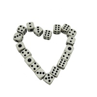 En gros 10mm Blanc Coin Rond Carré Dés avec Points Noirs Normal Caisno Jeu de dés