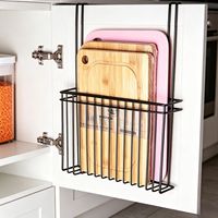 Minimalistische snijplankhouder boven de kast, matzwart, keukenopberger, woondecoratie